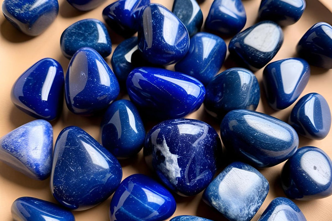 blue sodalite tumbled crystals