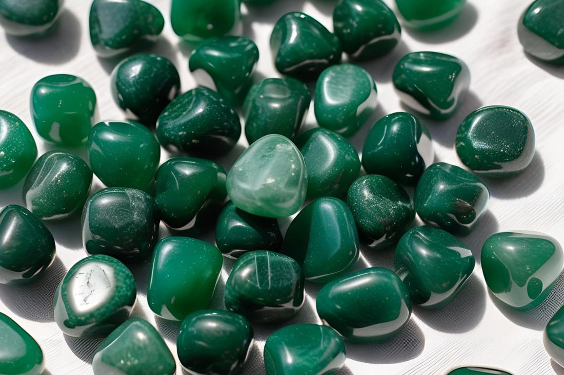 green aventurine tumbled stones