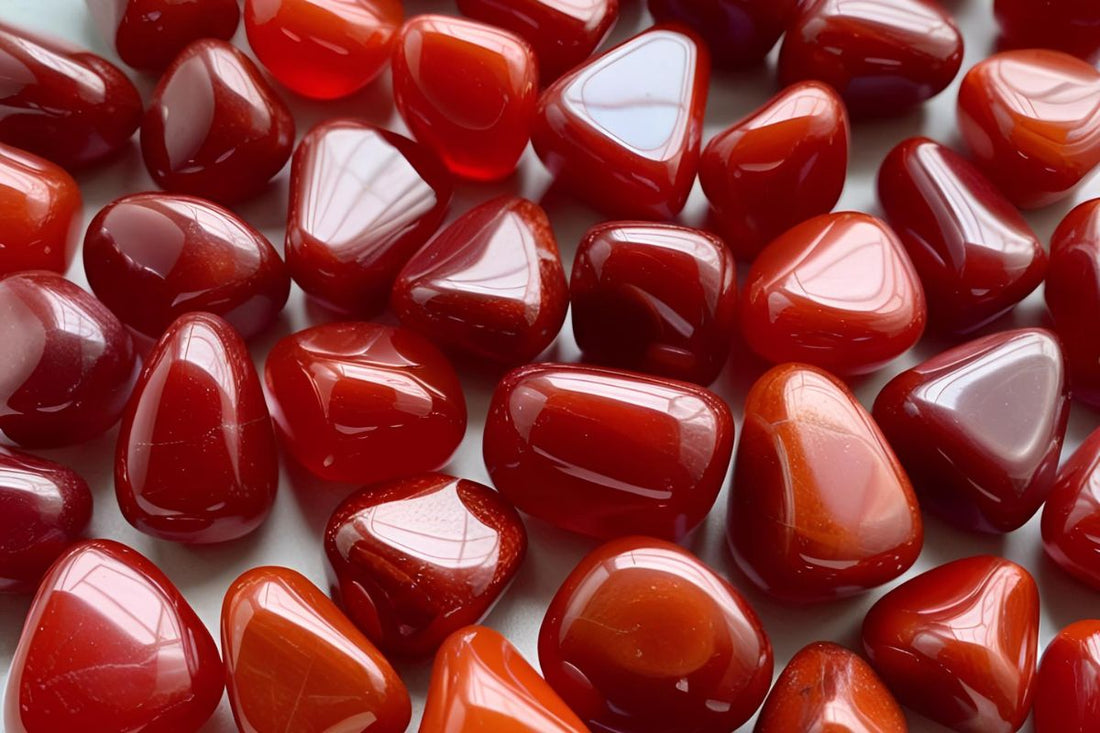 red carnelian tumbled crystals