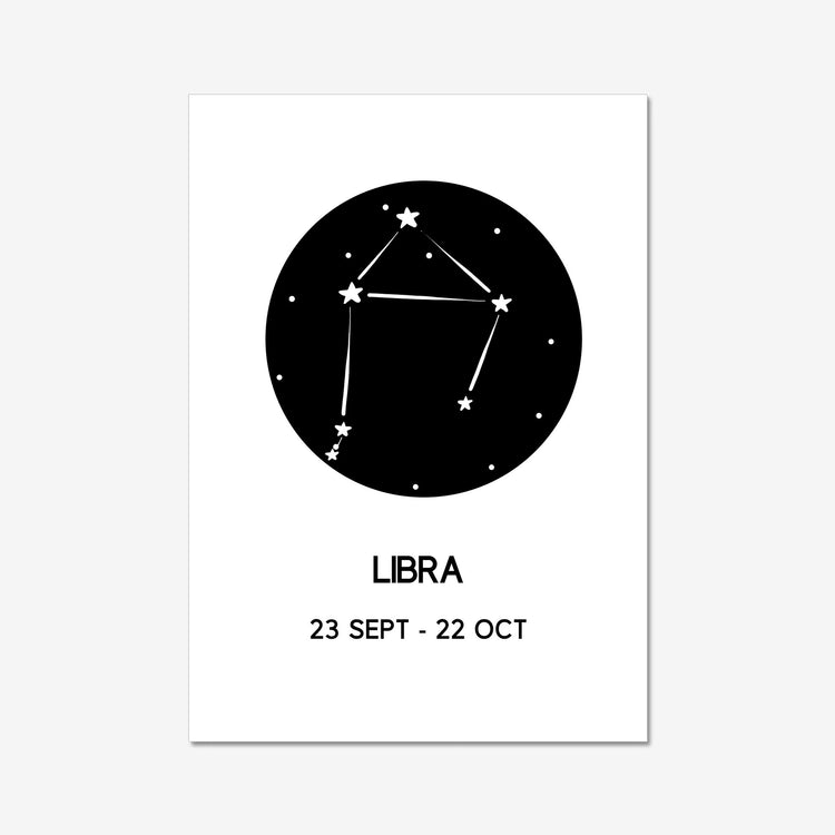 zodiac art poster libra constellation