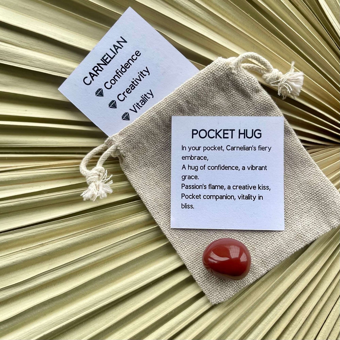 carnelian pocket hug crystal