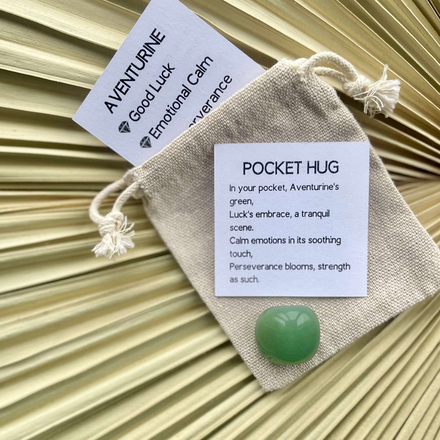 green aventurine pocket hug crystal