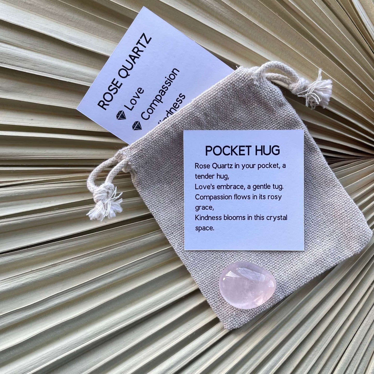 rose quartz pocket hug crystal