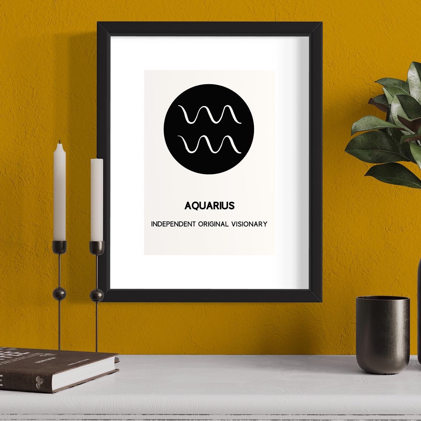 aquarius sign symbol print