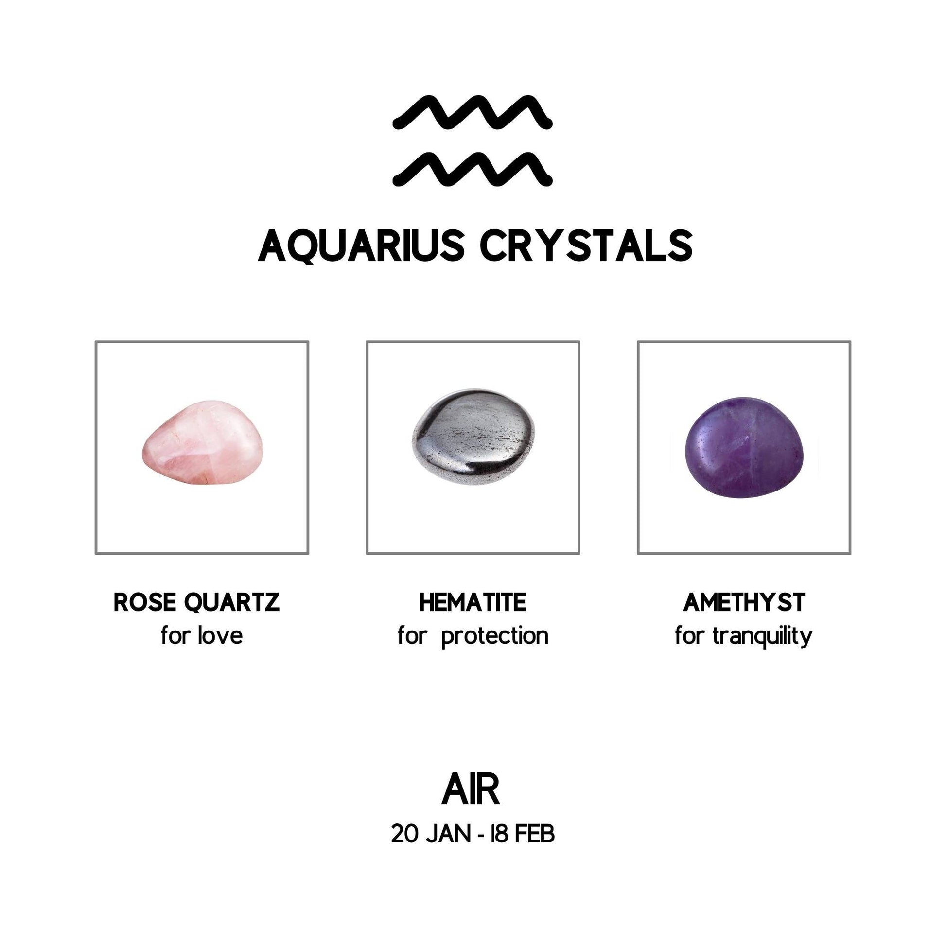 aquarius zodiac crystal set