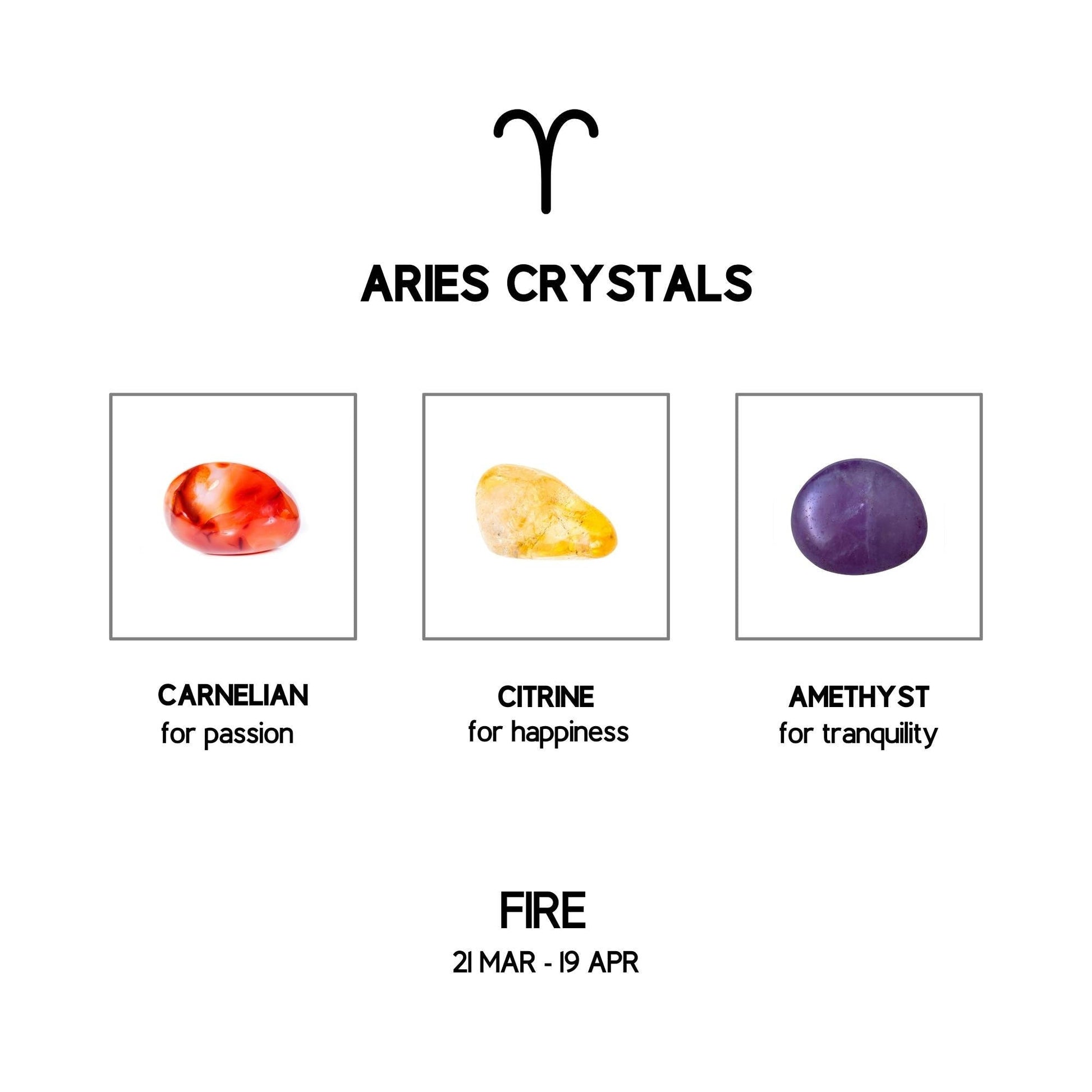 aries zodiac crystal set