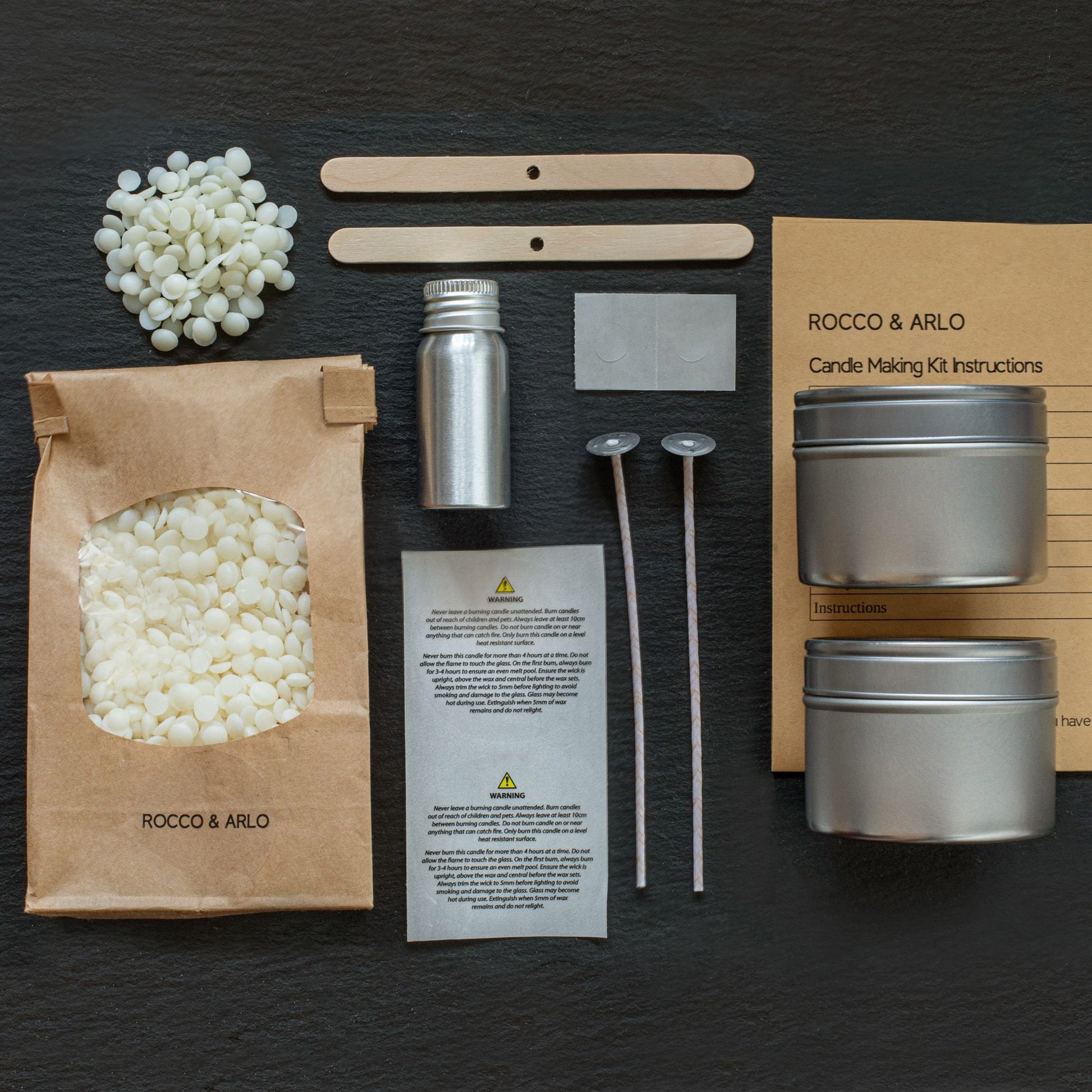 candle making kit silver tins