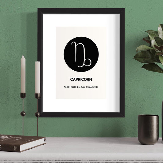 capricorn sign symbol print