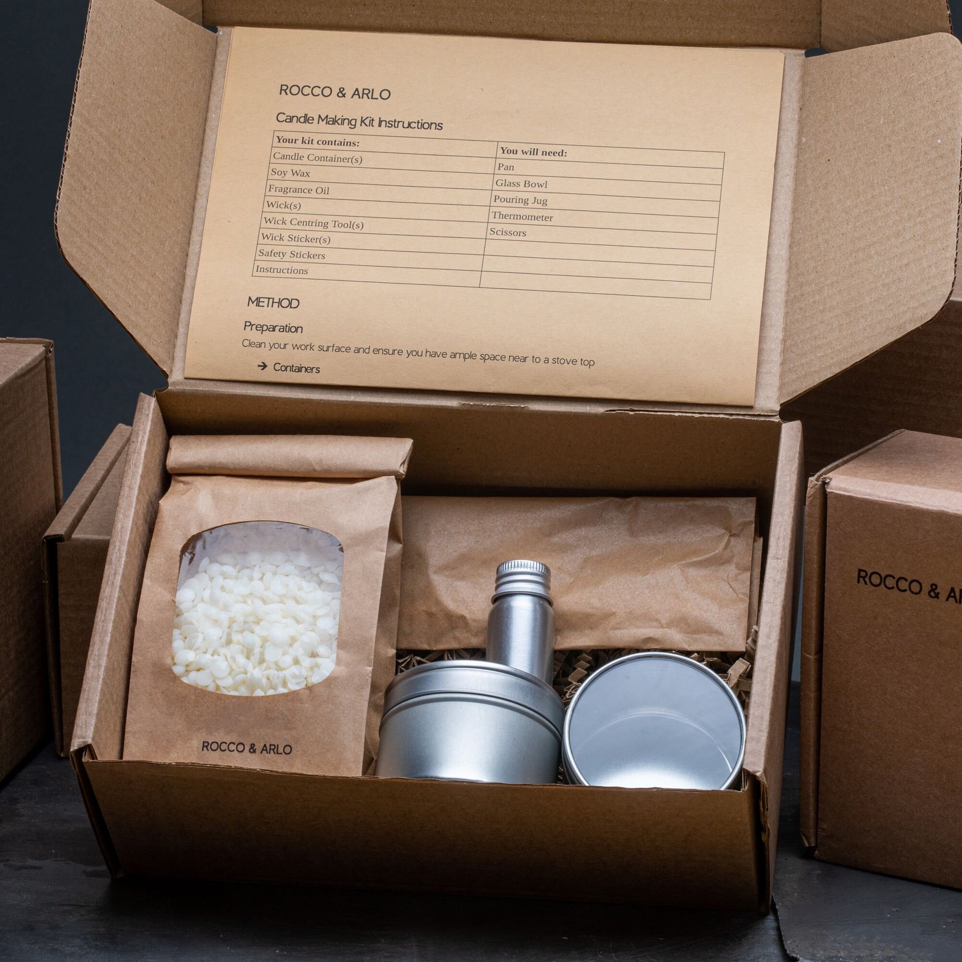 candle kit packed up and ready to ship