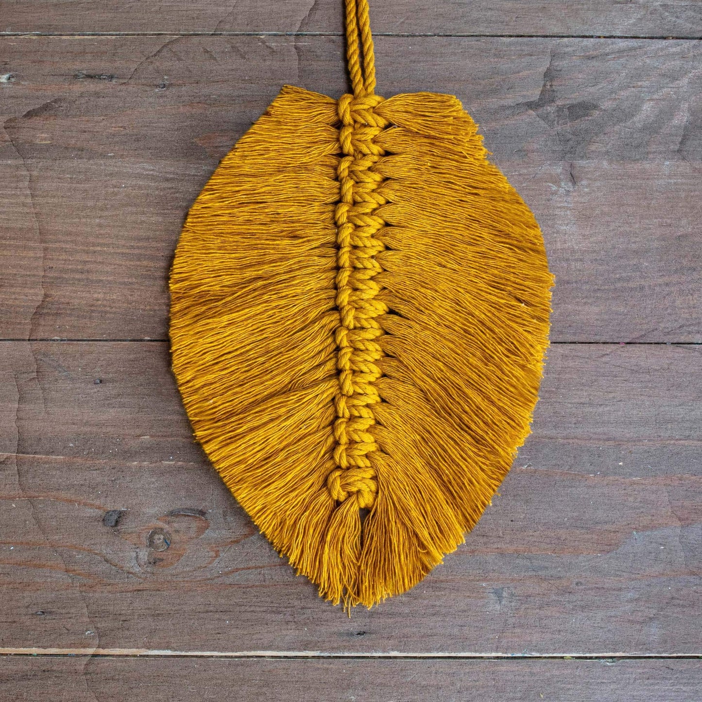 Macrame Wall Hanging Kit | DIY Macrame Feather Kit | Sage Green / Mustard / Natural