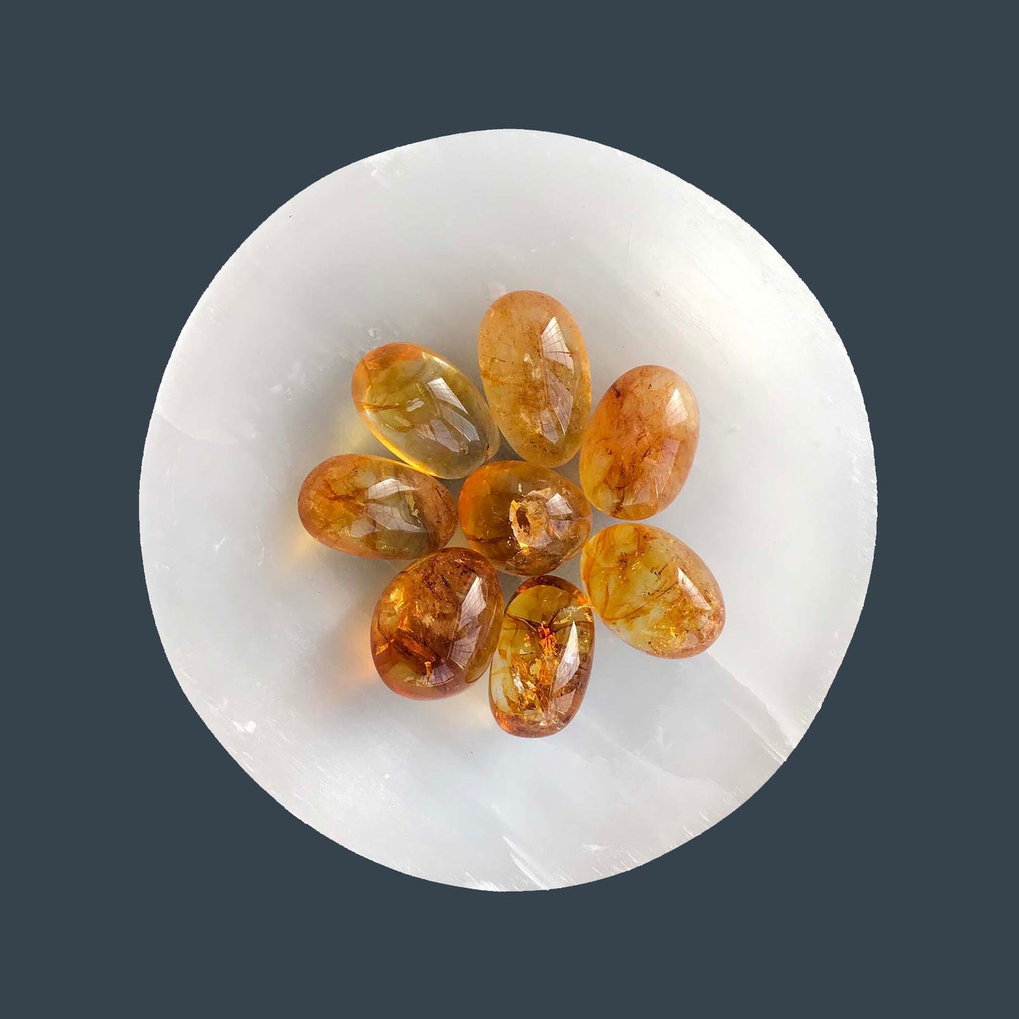 Yellow Citrine Crystal | Pocket Tumbled Stones | Chakra Reiki Healing