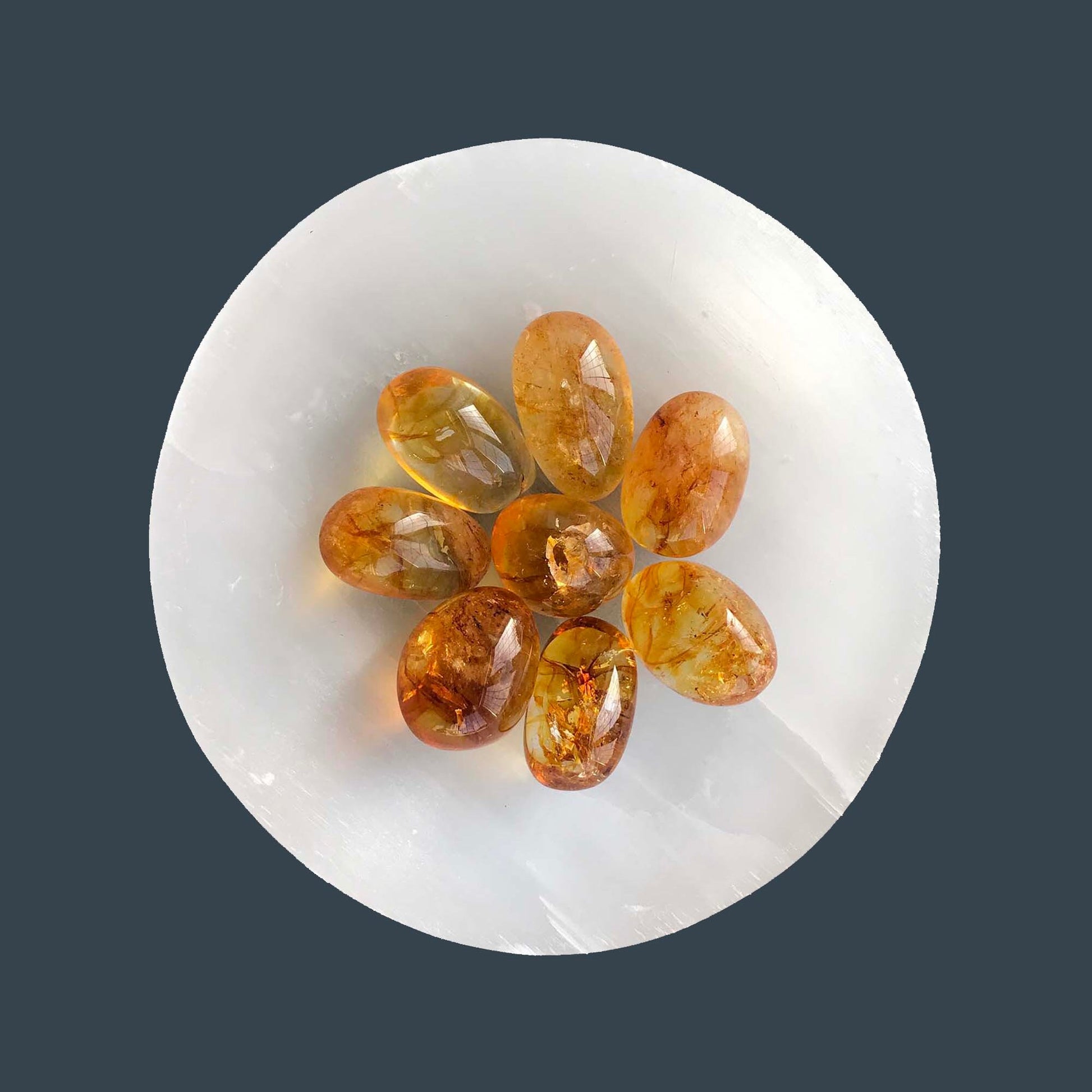 Yellow Citrine Crystal | Pocket Tumbled Stones | Chakra Reiki Healing