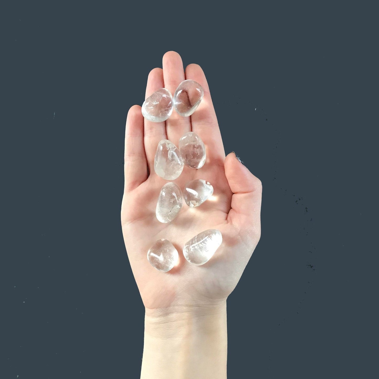 Clear Quartz Crystal | Pocket Tumbled Stones | Chakra Reiki Healing