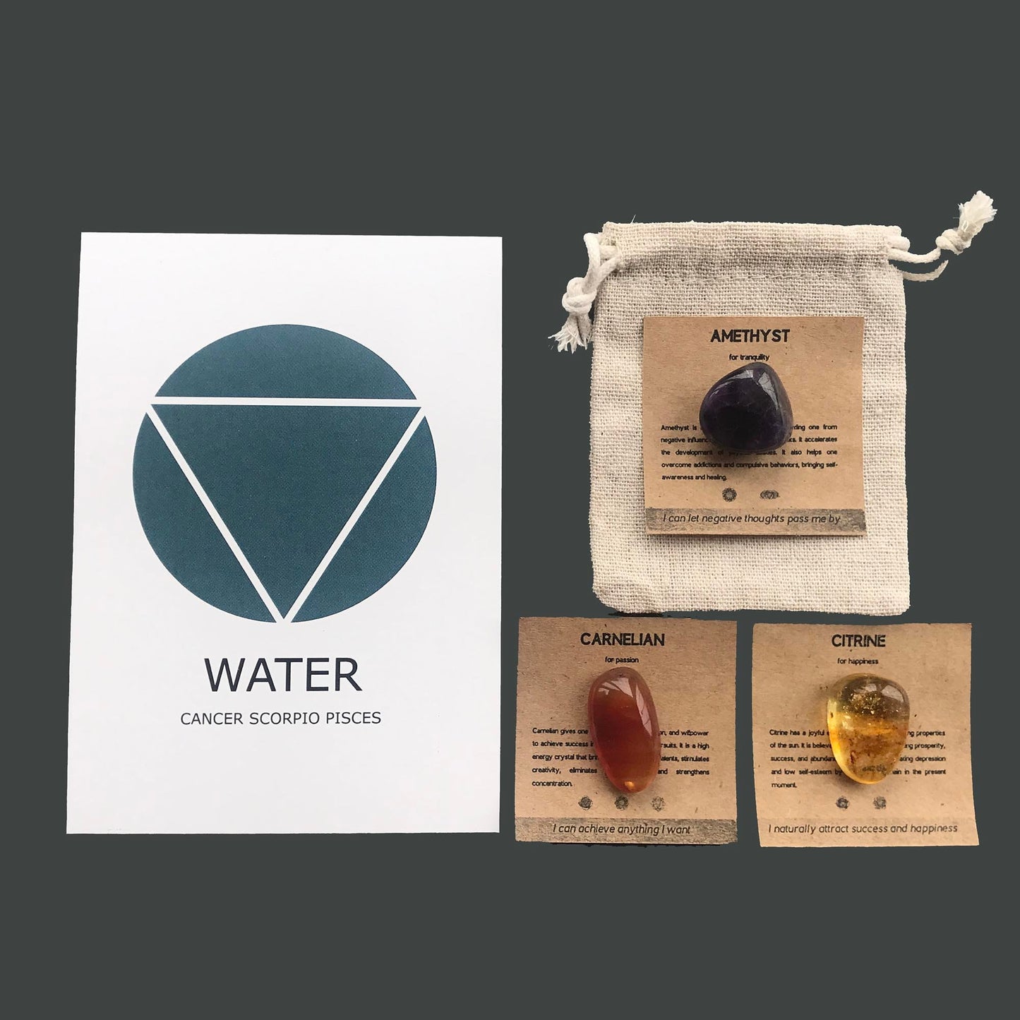 Cancer Zodiac Crystal Set | Horoscope Gemstone Kit