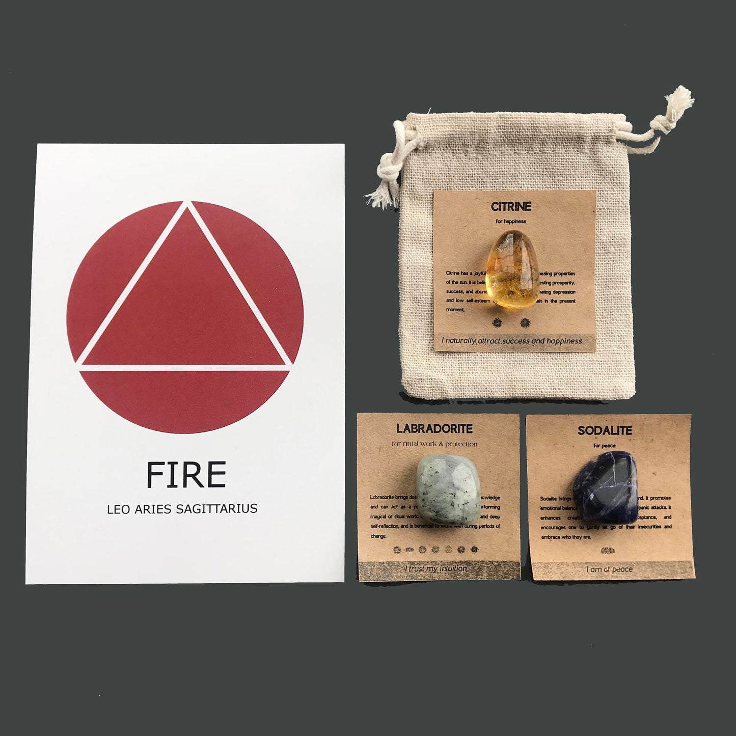 Sagittarius Zodiac Crystal Set | Star Sign Gemstone Kit | Letterbox Gift