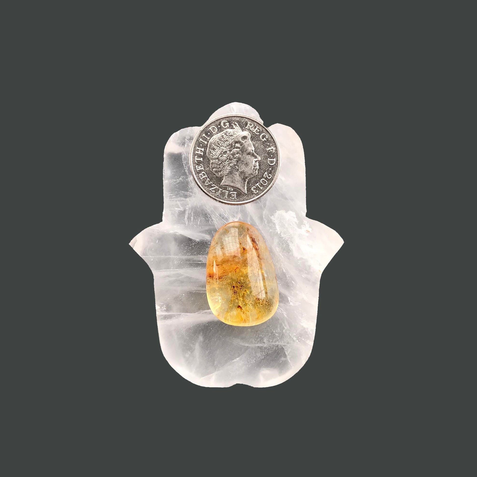 Yellow Citrine Crystal | Pocket Tumbled Stones | Chakra Reiki Healing