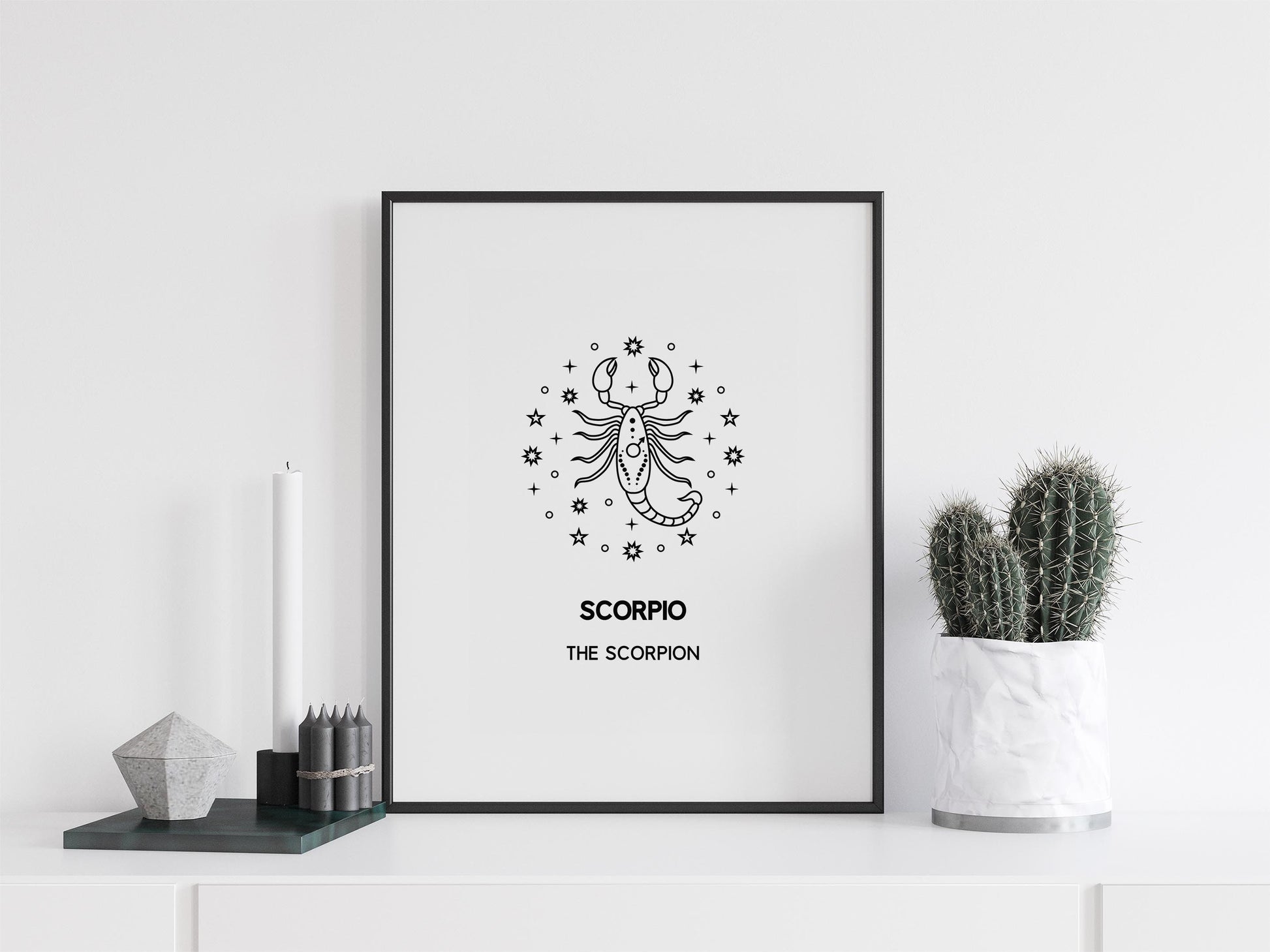 scorpio boho wall art decor instant download
