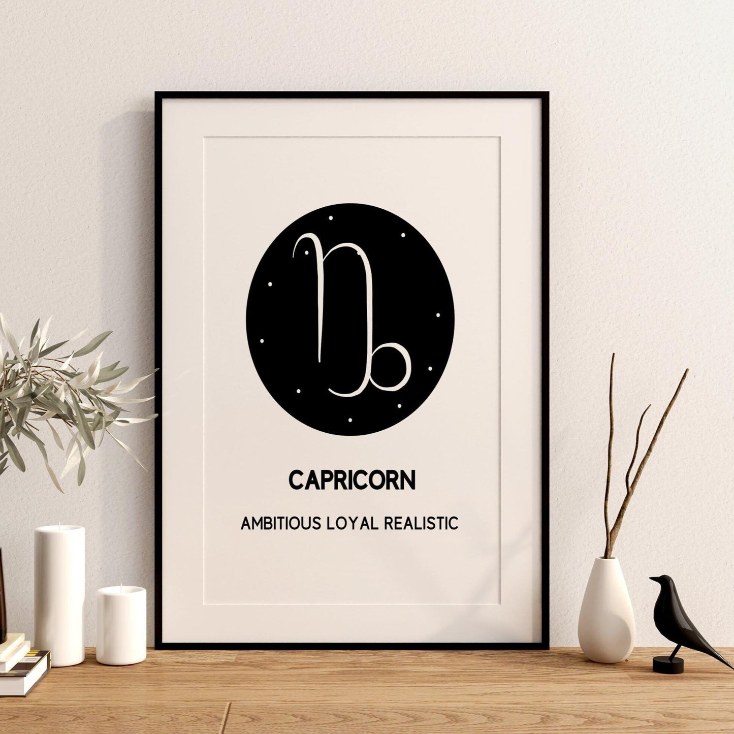capricorn glyph art print
