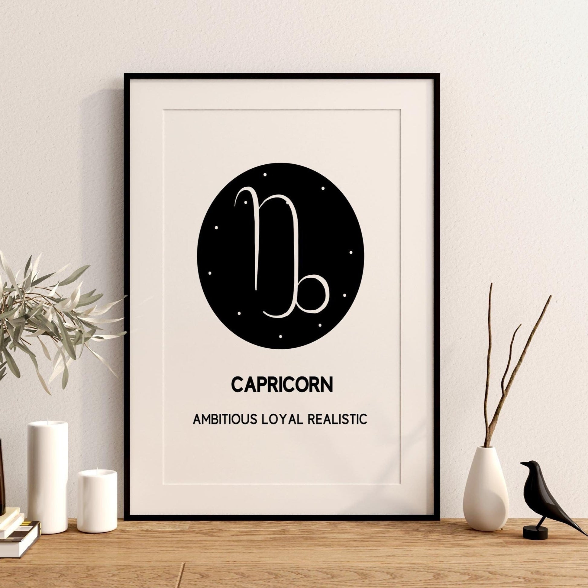 capricorn glyph art print