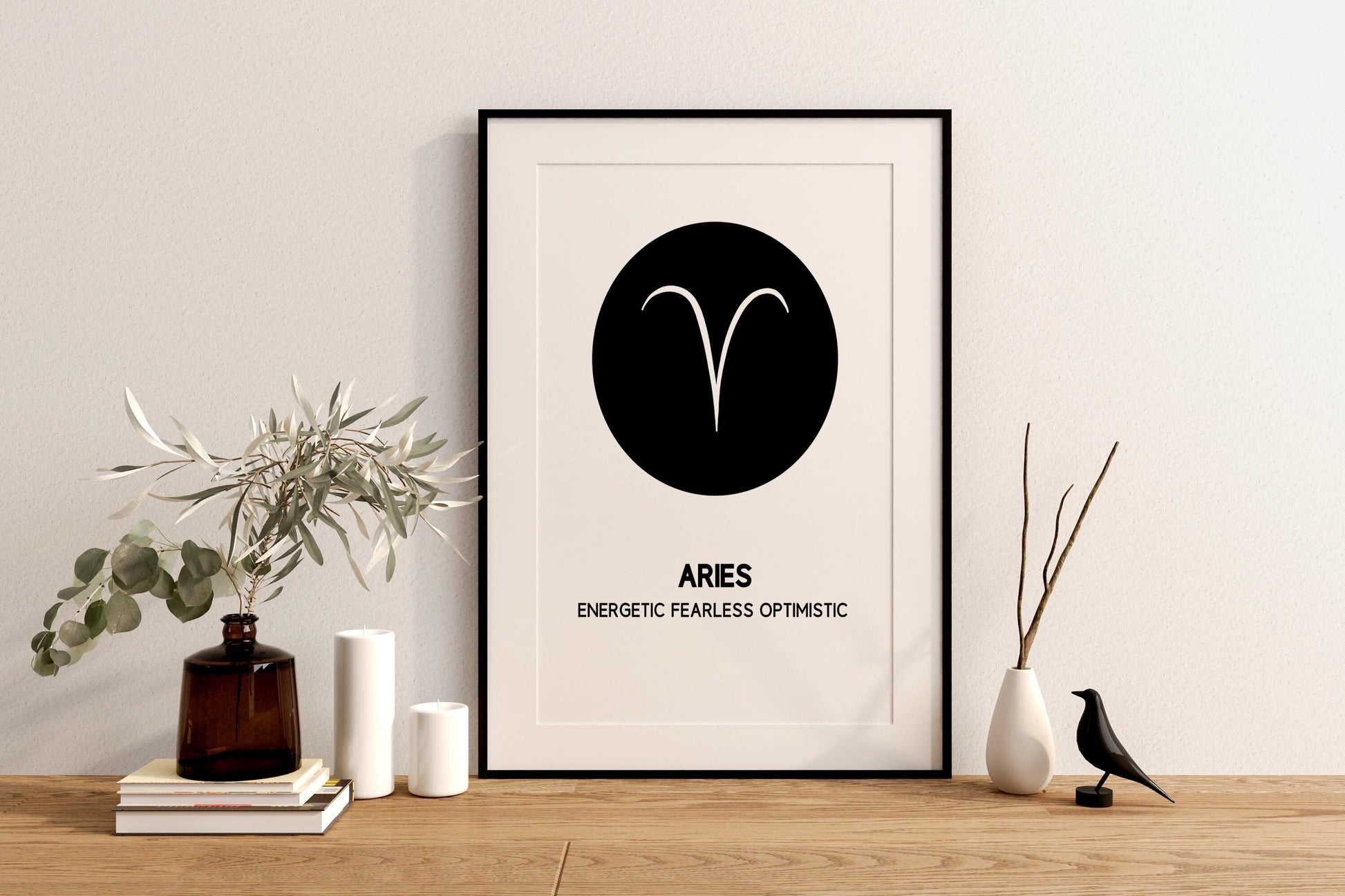 Zodiac Minimalist Wall Art | ARIES Glyph Print | Zodiac Gift | Astrology Prints As Home Decor | A4 Printable