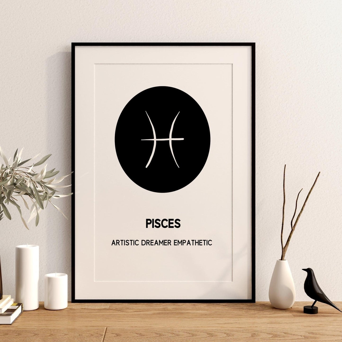 pisces glyph art print