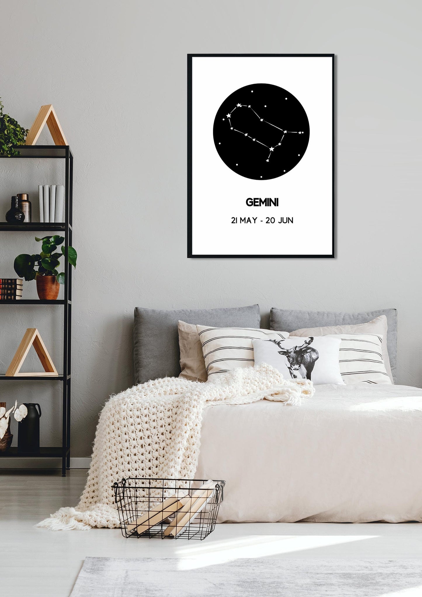 GEMINI Gift Constellation Print | Zodiac Art Print | Astrology Prints As Home Decor | Printable Minimalist Wall Art A4