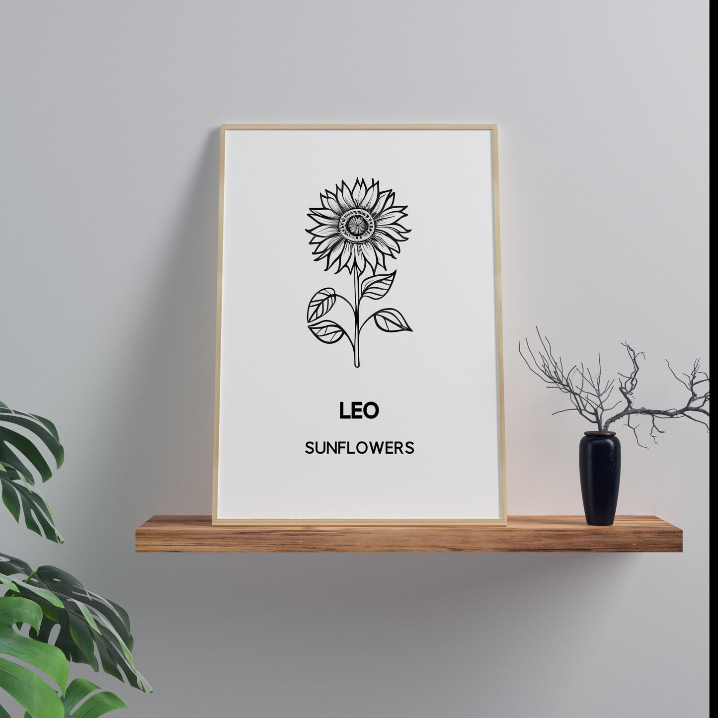 sunflower floral line art