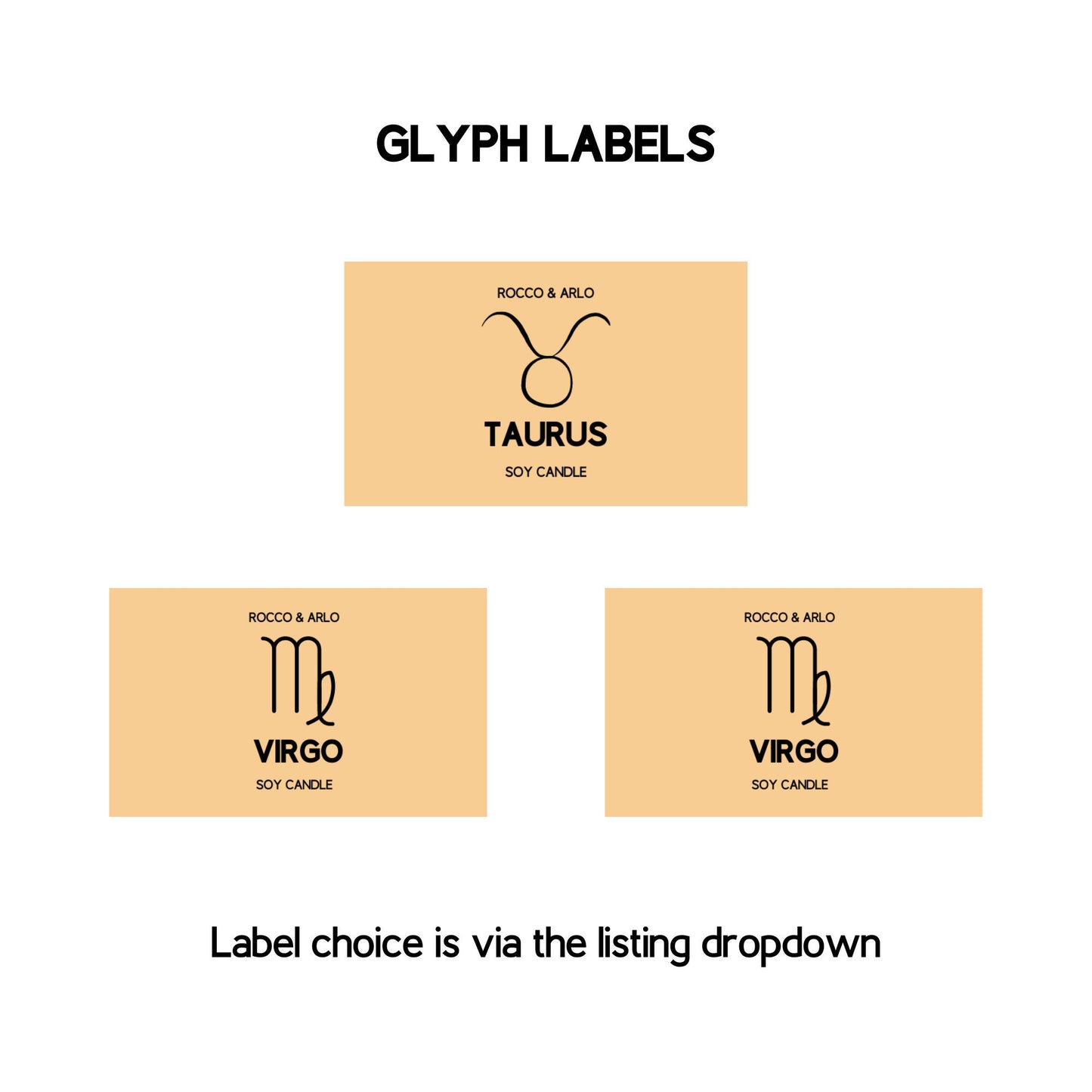 TAURUS Zodiac Crystal & Candle Making Kit | | Add Glyph, Star Sign or Constellation Labels | Pear and Freesia Scented