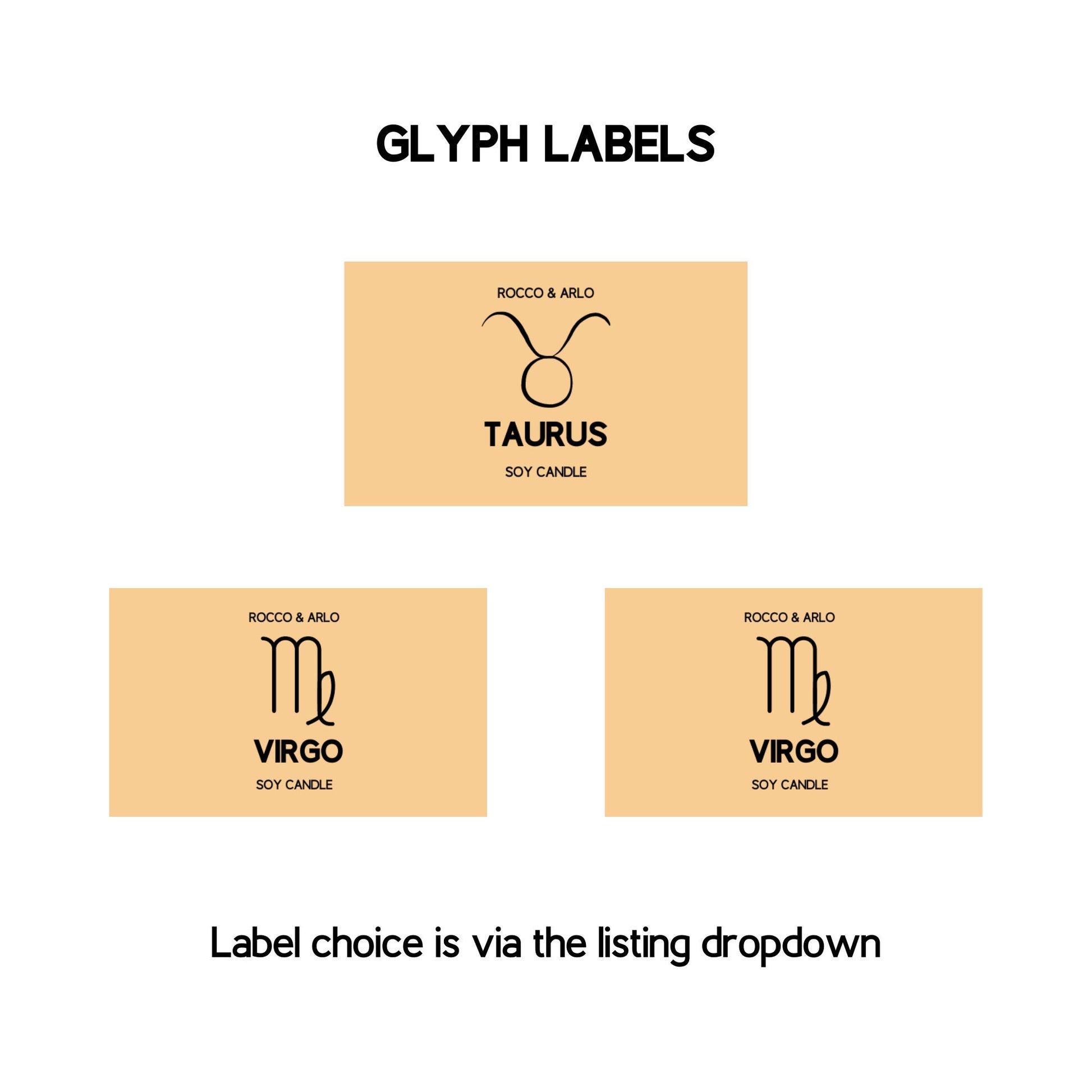 TAURUS Zodiac Crystal & Candle Making Kit | | Add Glyph, Star Sign or Constellation Labels | Pear and Freesia Scented