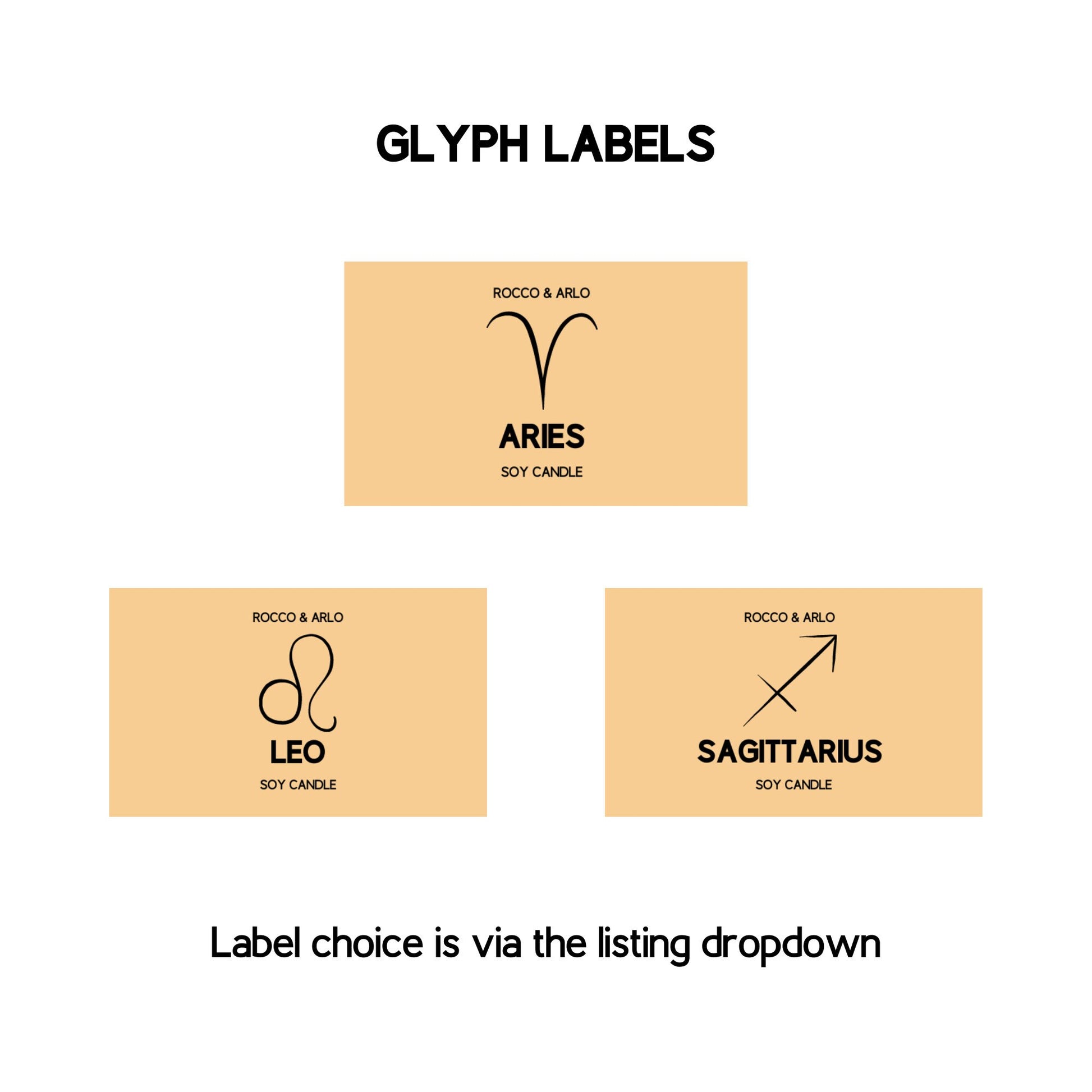 SAGITTARIUS Zodiac Crystal & Candle Making Kit | Add Star Sign, Glyph or Constellation Labels | Black Pomegranate Scented