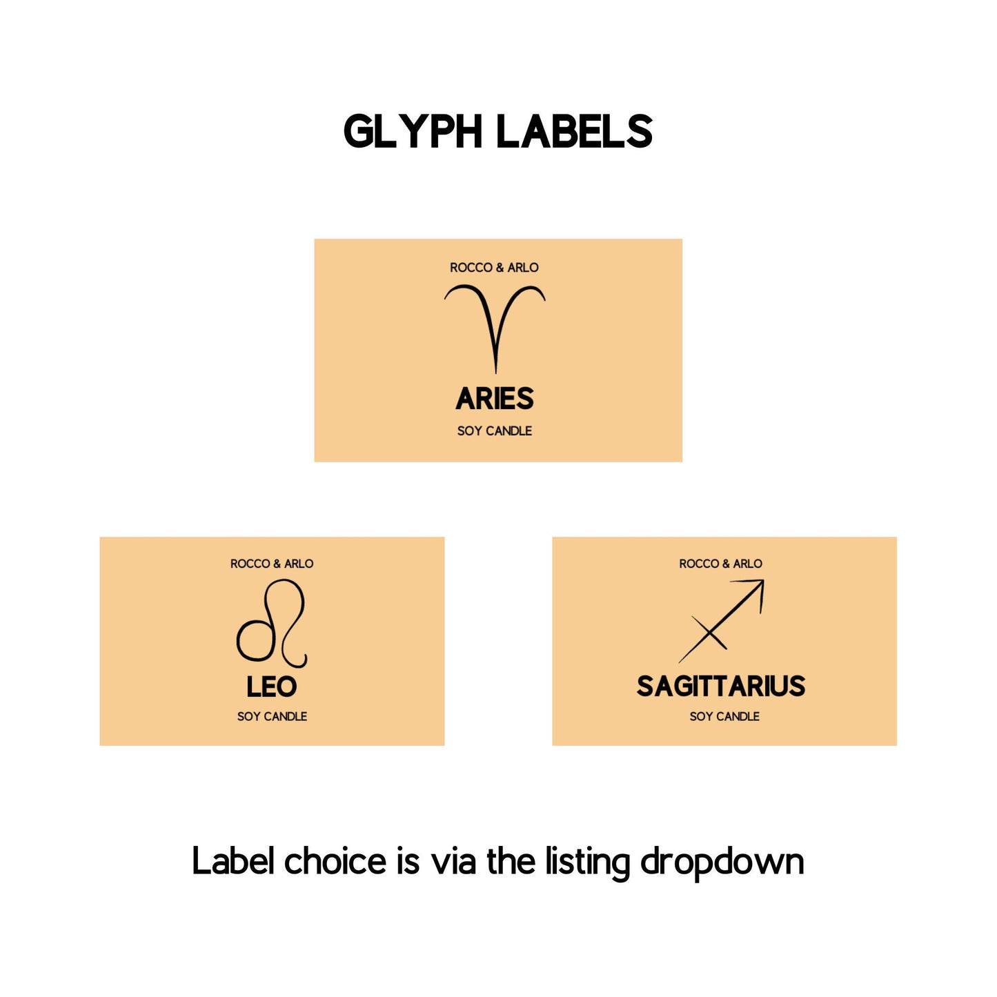 ARIES Zodiac Crystal & Candle Making Kit | Add Star Sign, Glyph or Constellation Labels | Black Pomegranate Scented