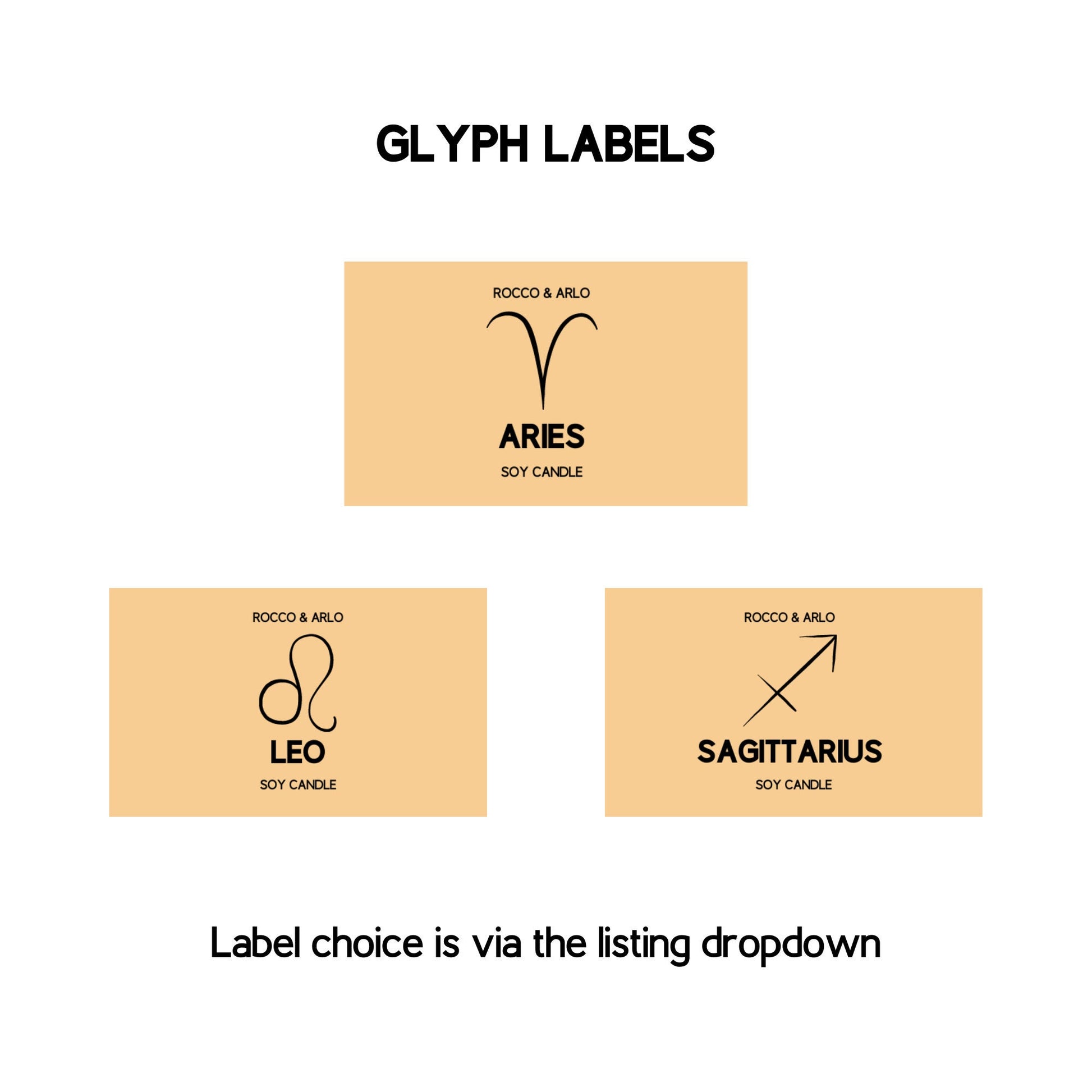 ARIES Zodiac Crystal & Candle Making Kit | Add Star Sign, Glyph or Constellation Labels | Black Pomegranate Scented