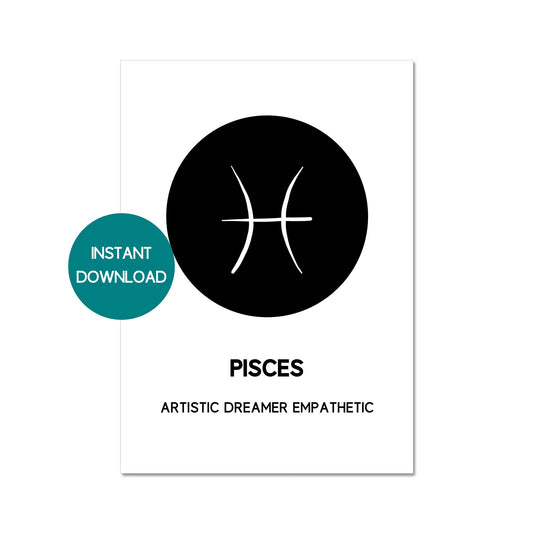 pisces zodiac symbol printable