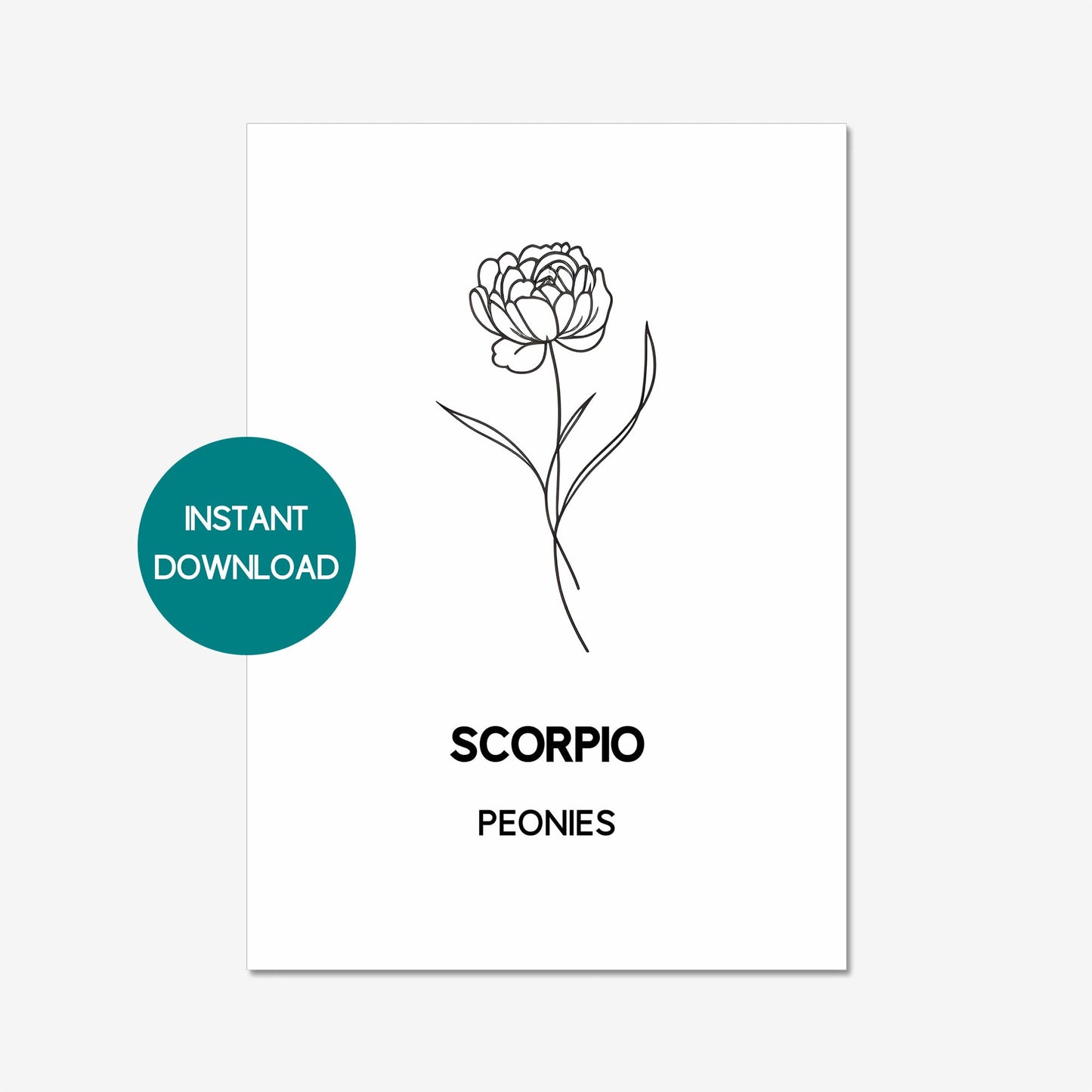 scorpio zodiac birth flower printable
