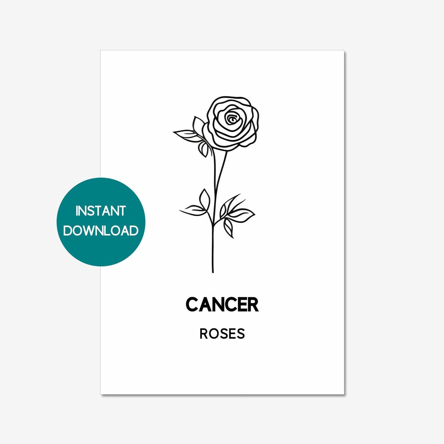 cancer zodiac birth flower printable