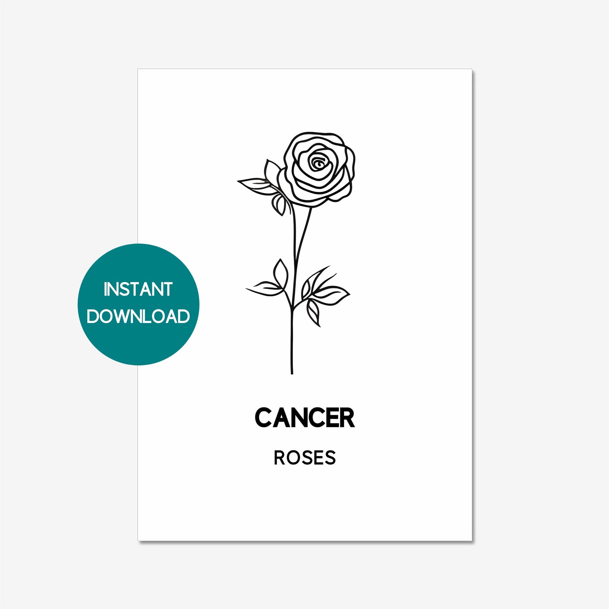 cancer zodiac birth flower printable