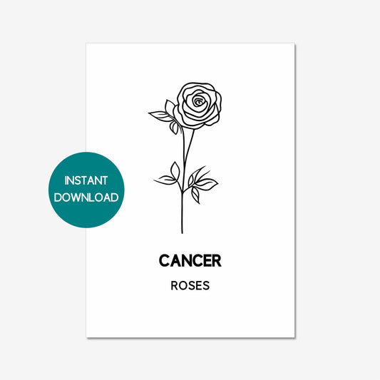 cancer zodiac birth flower printable