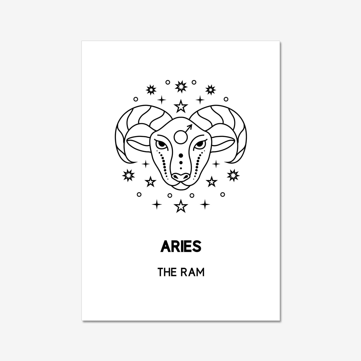 aries ram modern boho wall art home decor