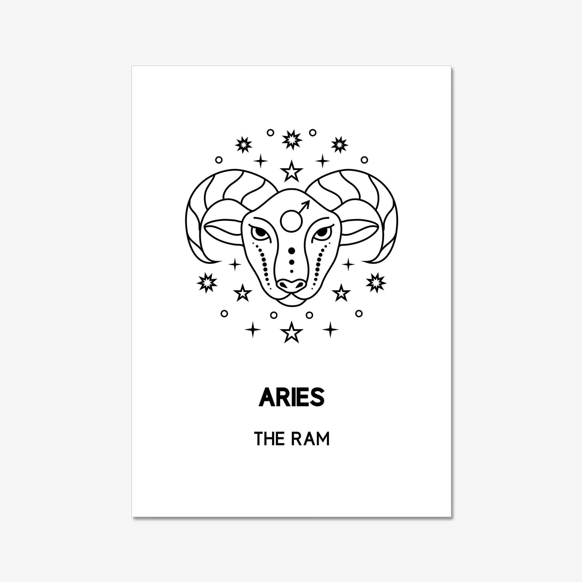 aries ram modern boho wall art home decor
