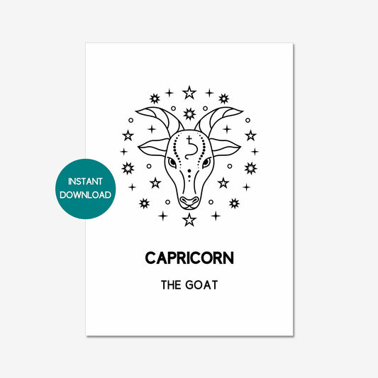 capricorn star sign printable