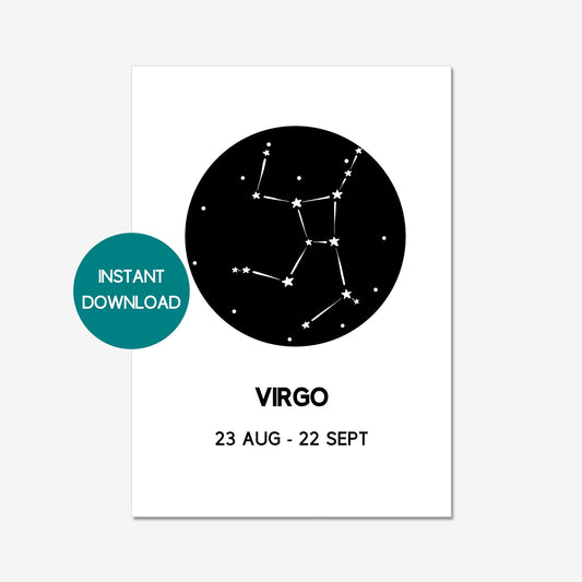 virgo printable wall art a4