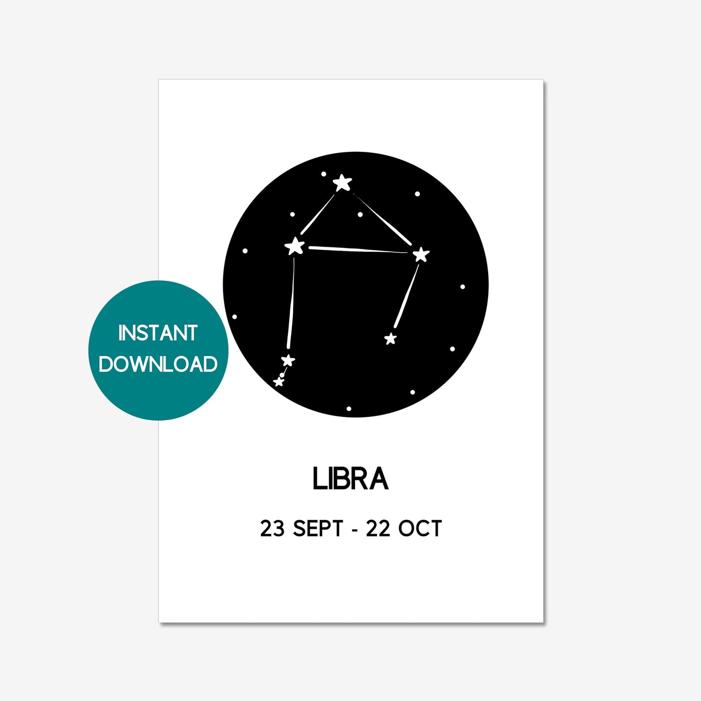 libra printable wall art a4