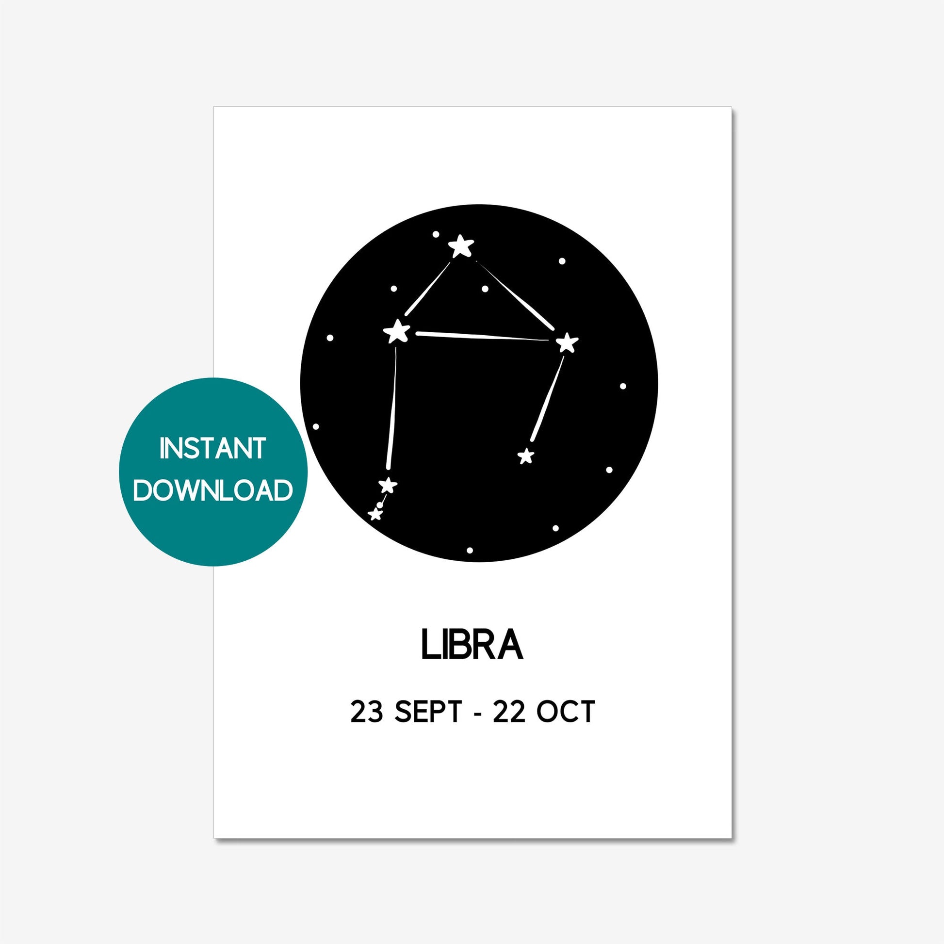 libra printable wall art a4