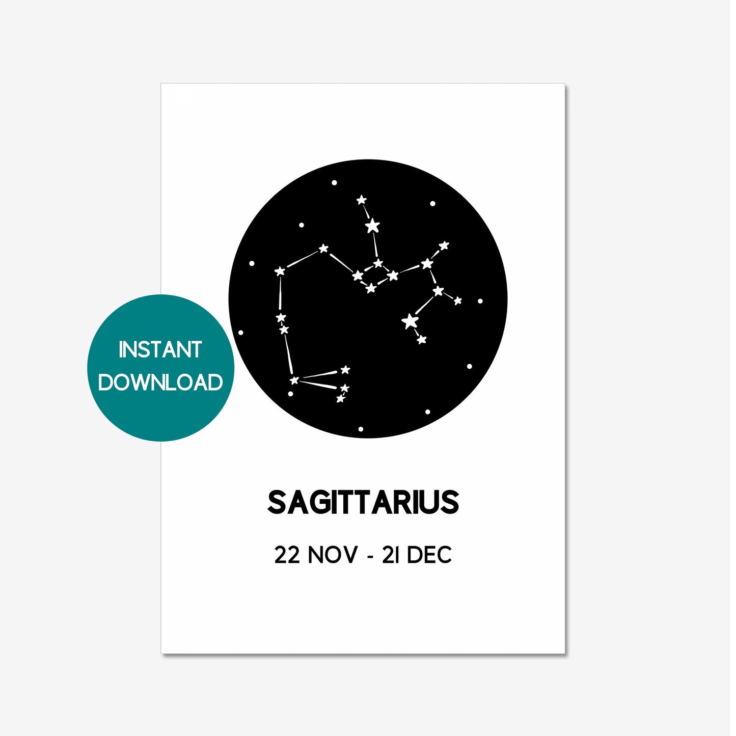 sagittarius star map print