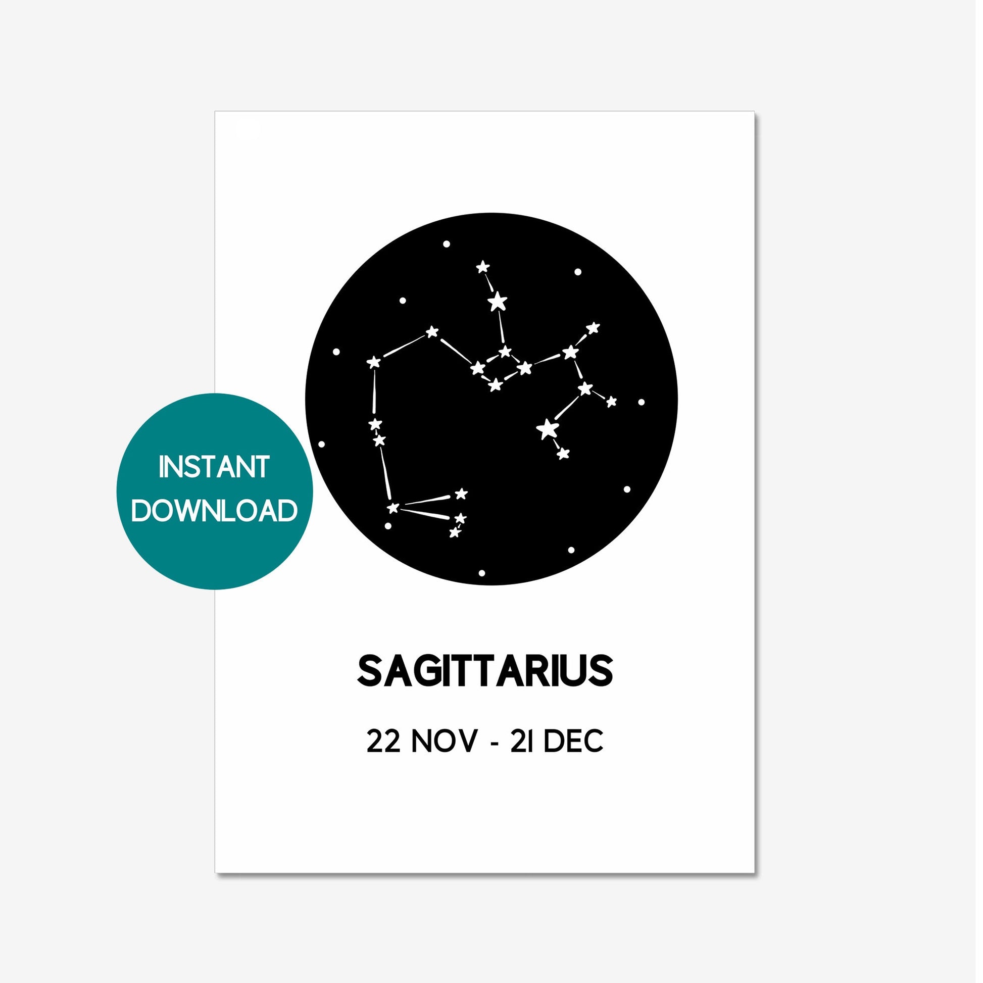 sagittarius star map print