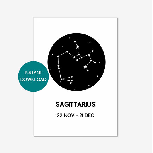 sagittarius star map print