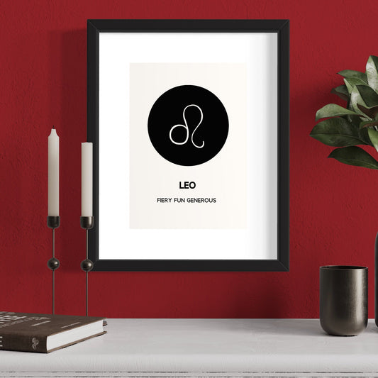 leo sign symbol print