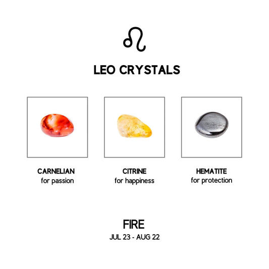 leo zodiac crystal set