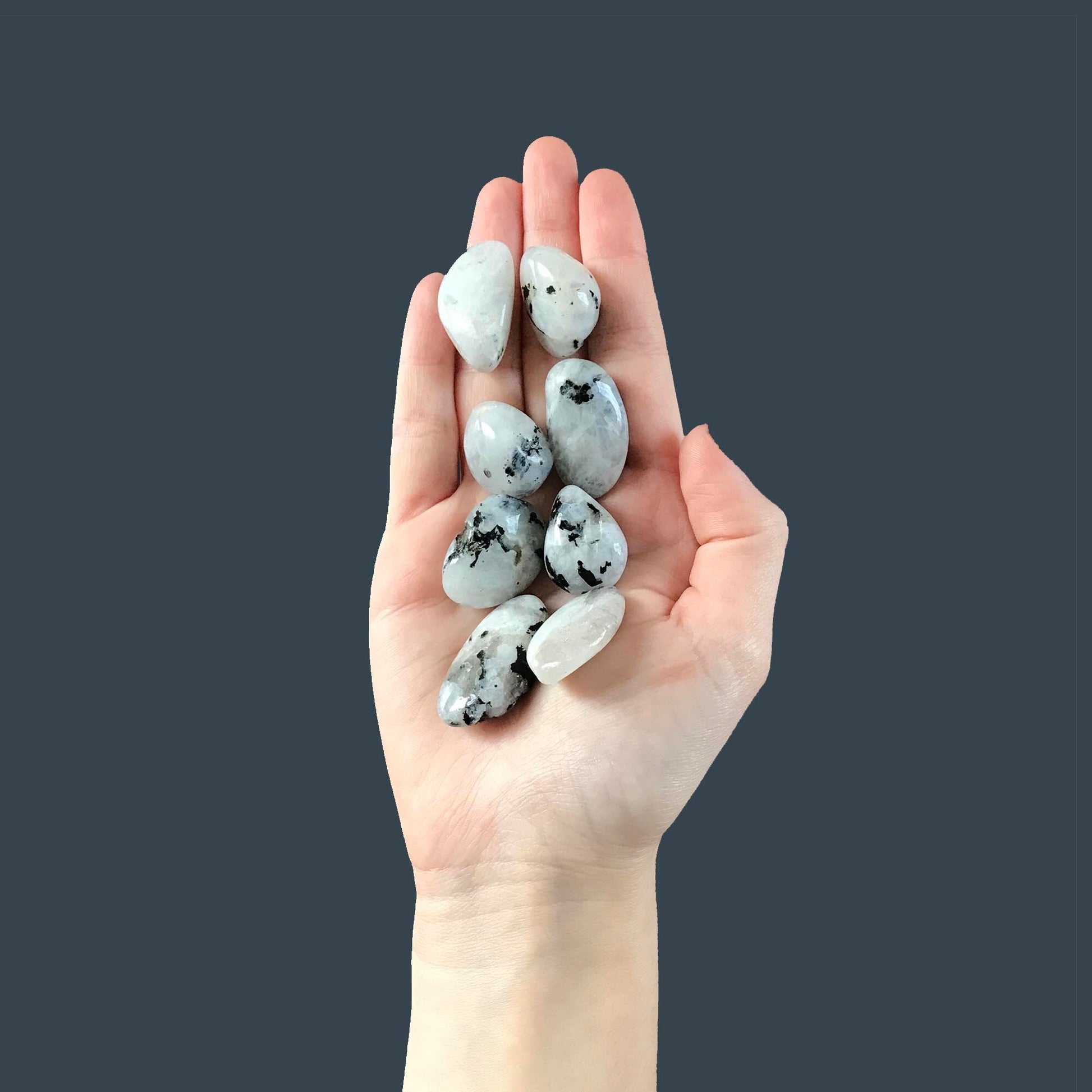 rainbow moonstone tumbled stones