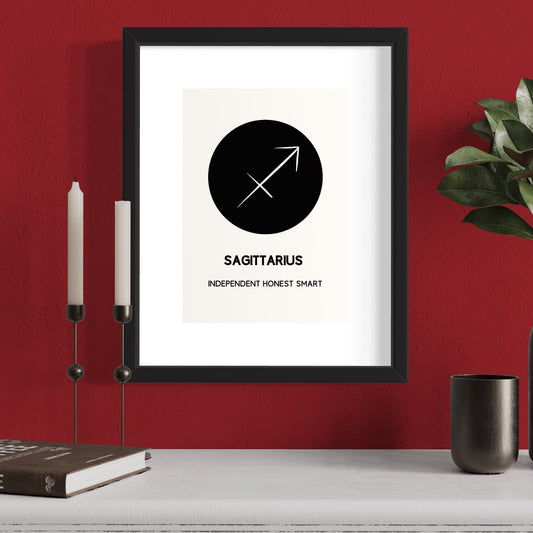 sagittarius sign symbol print